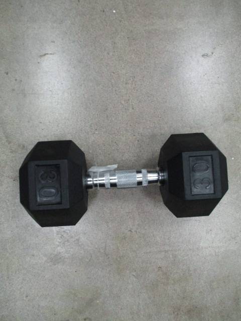 New Rising Sports 35lb Rubber Dumbbell
