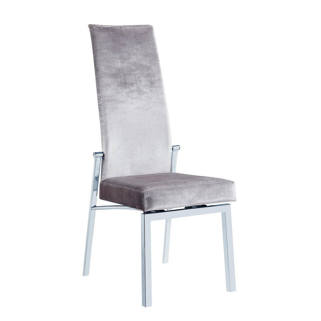 Contemporary Motion Back Side Chair w/ Chrome Frame - 2 per box | Modern Motion - ANABEL-SC-GRY-FAB