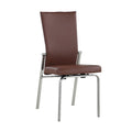 Contemporary Motion-Back Side Chair w/ Brushed Steel Frame - 2 per box | Modern Motion - MOLLY-SC-BRW-BSH