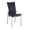 Contemporary Motion-Back Side Chair w/ Brushed Steel Frame - 2 per box | Modern Motion - MOLLY-SC-BLK-BSH