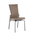 Contemporary Motion-Back Side Chair w/ Brushed Steel Frame - 2 per box | Modern Motion - MOLLY-SC-BGE