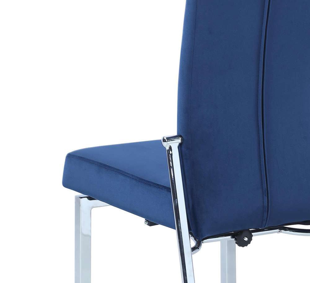 Contemporary Motion Back Side Chair w/ Chrome Frame - 2 per box | Modern Motion - ANABEL-SC-BLU-FAB