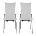 Contemporary Motion-Back Side Chair w/ Brushed Steel Frame - 2 per box | Modern Motion - MOLLY-SC-WHT-BSH