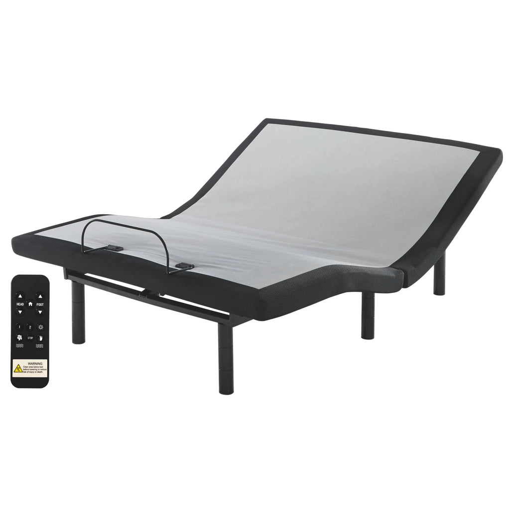 Ashley Head/Foot Queen Adjustable Base/Massager in Black