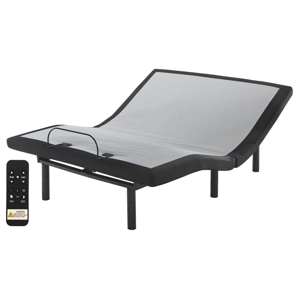 Ashley Head/Foot Queen Adjustable Base/Massager in Black