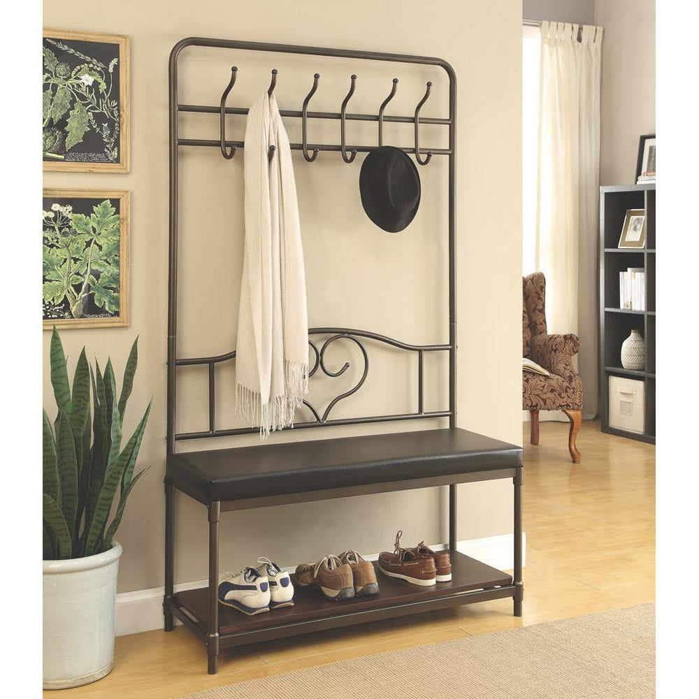 Coaster Hall Tree with 6 Hooks in Black