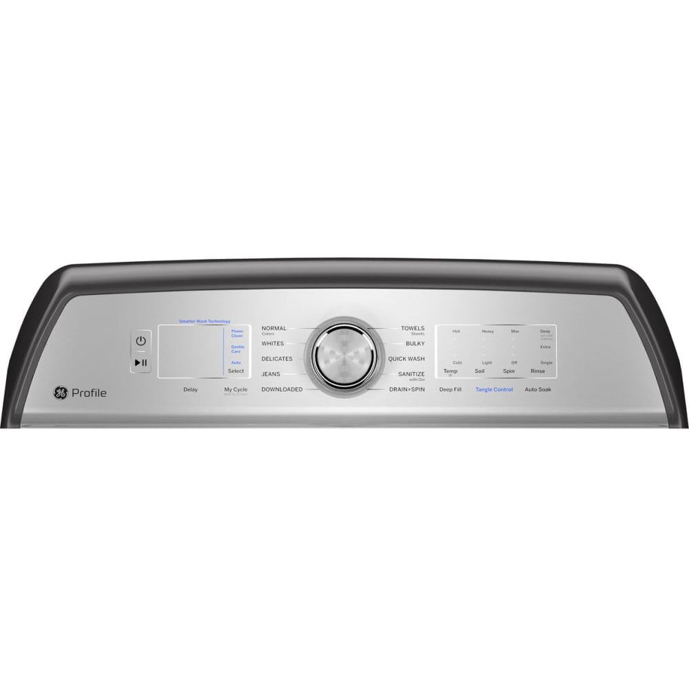 GE Profile 4.9 cu. ft. Capacity Washer w/Smarter Wash Technology & FlexDispense in Gray
