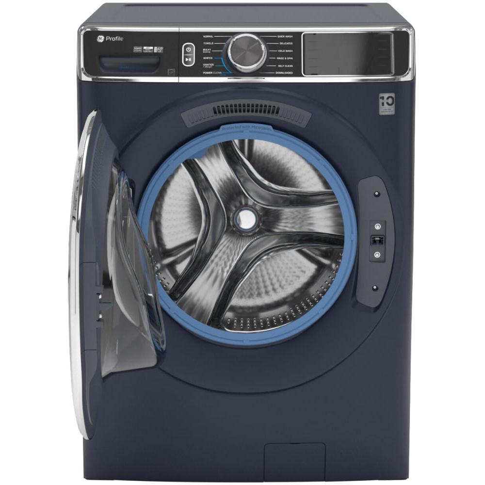 GE Profile 5.3 CuFt Front Load Washer in Sapphire Blue