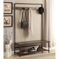 Hall Tree With 5 Coat Hooks - Brown