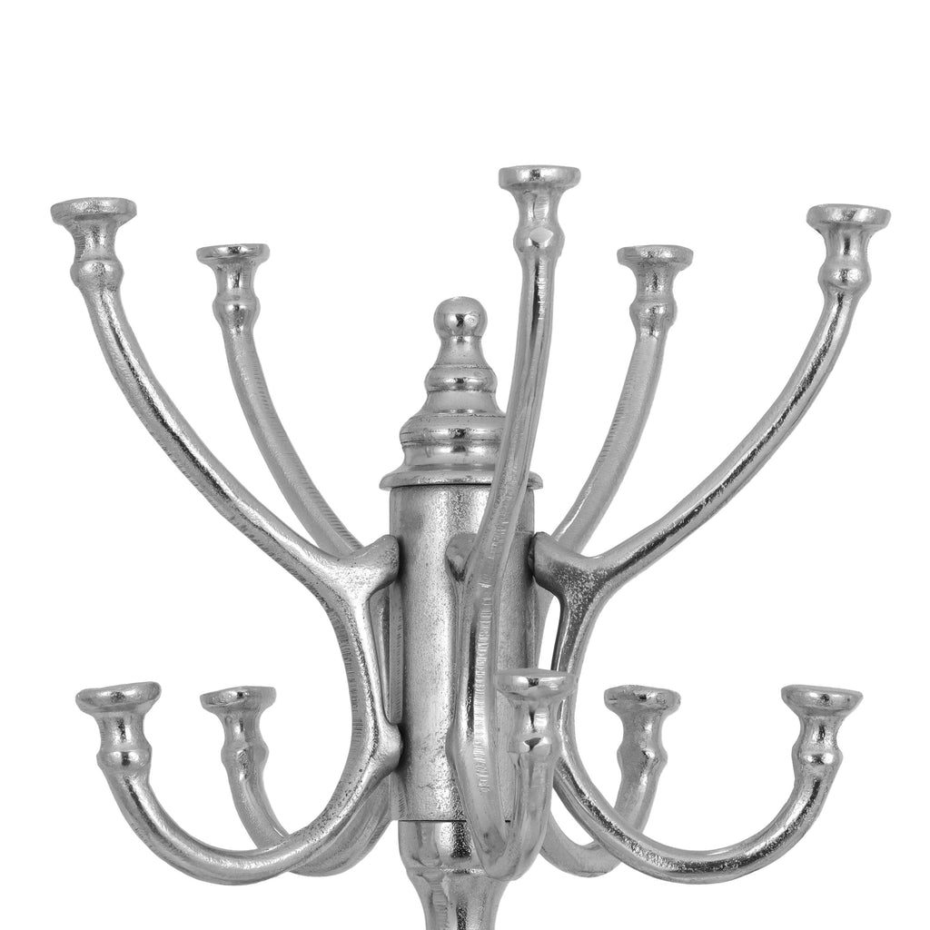 Handcrafted Aluminum Coat Rack, Raw Nickel - NH474413