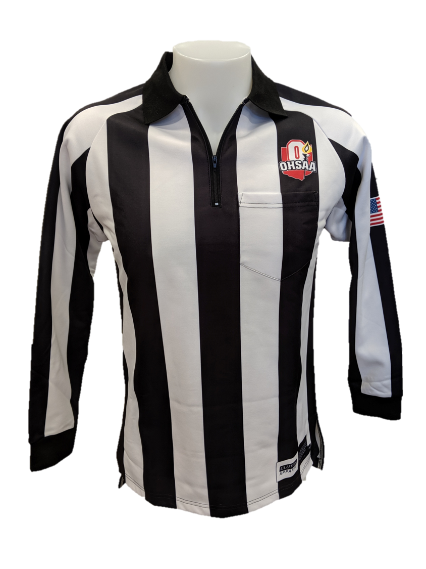 OHSAA Long Sleeve Water Resistant Fleece Referee Shirt with Collar