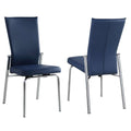 Contemporary Motion-Back Side Chair w/ Chrome Frame - 2 per box | Modern Motion - MOLLY-SC-BLU