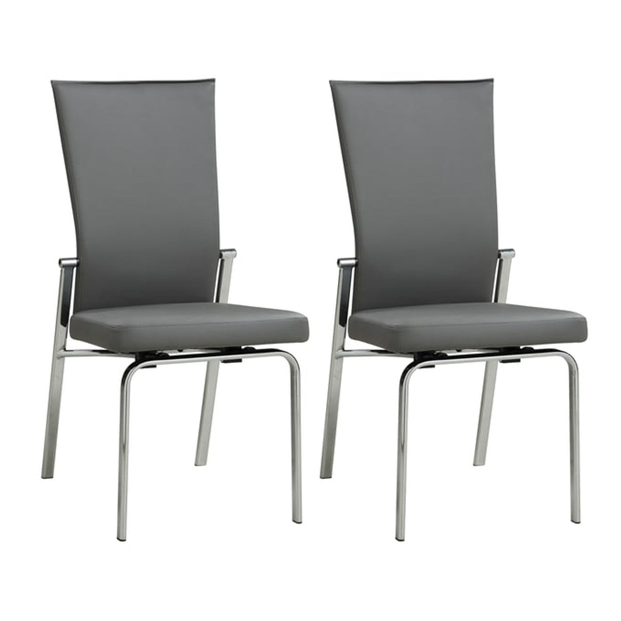 Contemporary Motion-Back Side Chair w/ Chrome Frame - 2 per box | Modern Motion - MOLLY-SC-GRY