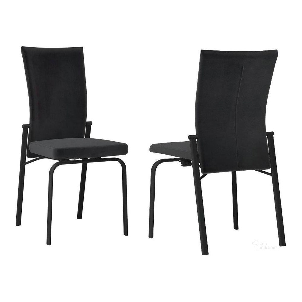 Contemporary Motion-back Side Chair - 2 per box | Modern Motion - MOLLY-SC-BLK-BLK-FAB