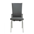 Contemporary Motion-Back Side Chair w/ Brushed Steel Frame - 2 per box | Modern Motion - MOLLY-SC-GRY-BSH