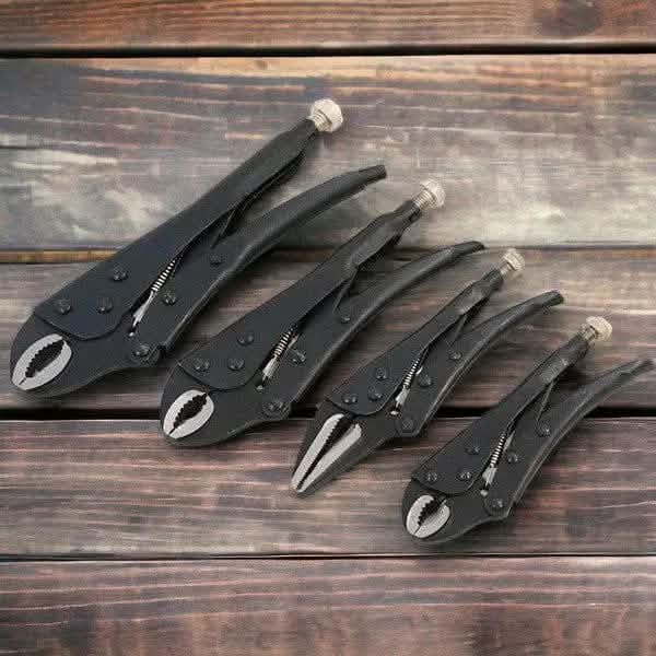 4 Piece Adjustable Locking Mole Grip Pliers Set with Storage Tray