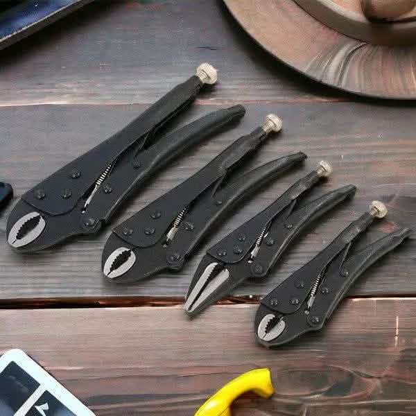 4 Piece Adjustable Locking Mole Grip Pliers Set with Storage Tray